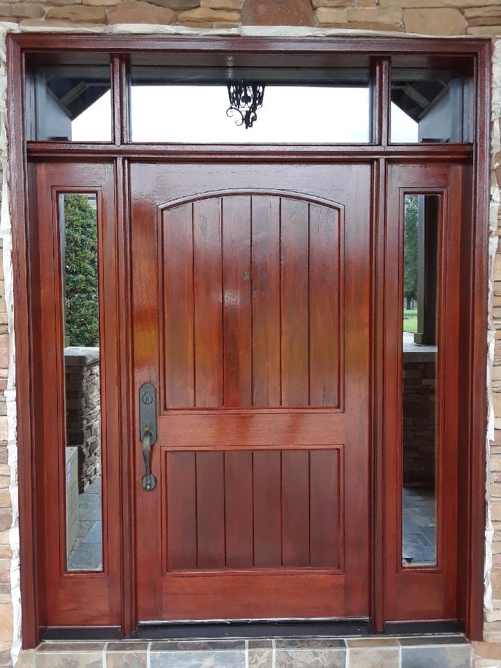 Elegant wooden door detail